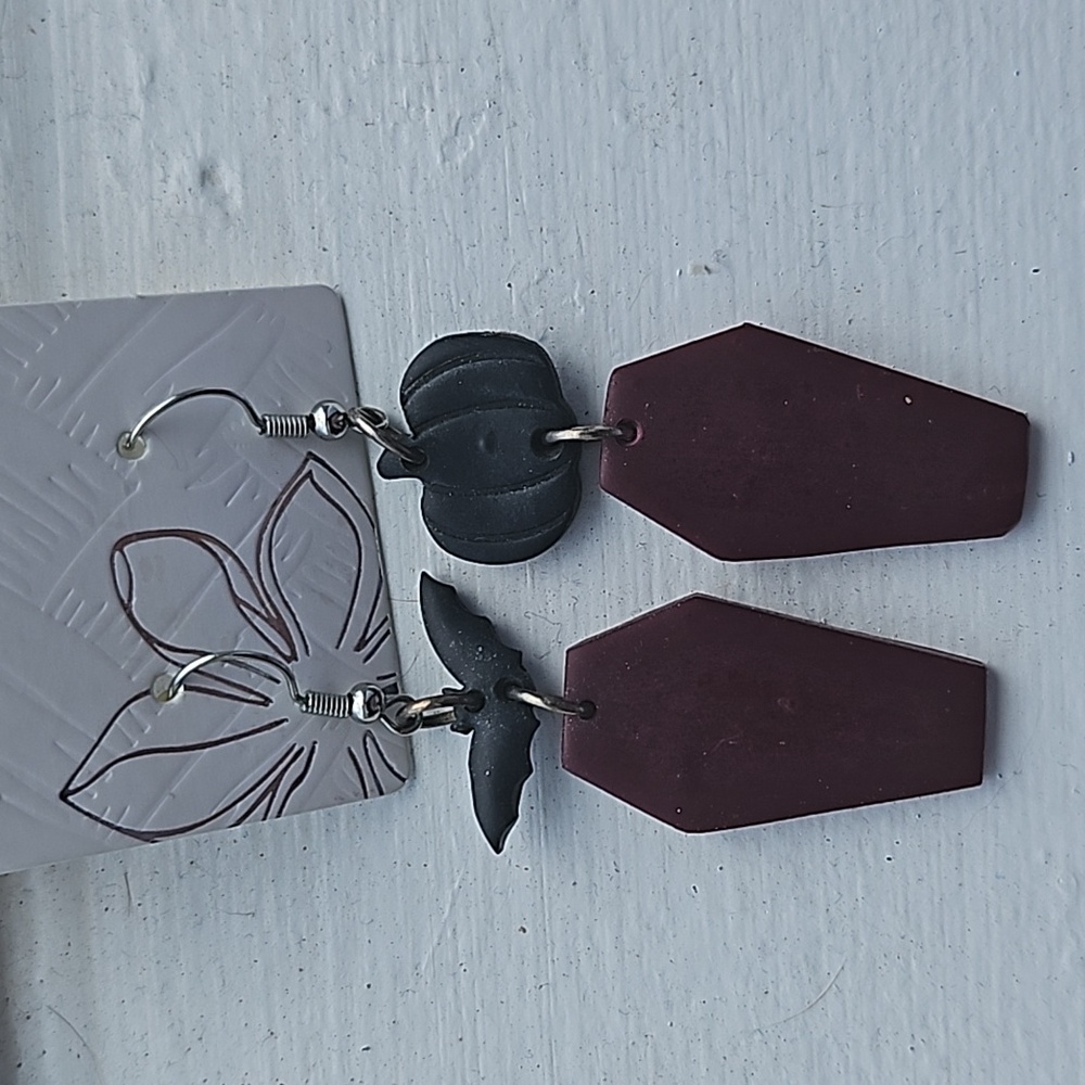 Halloween Coffin Earrings